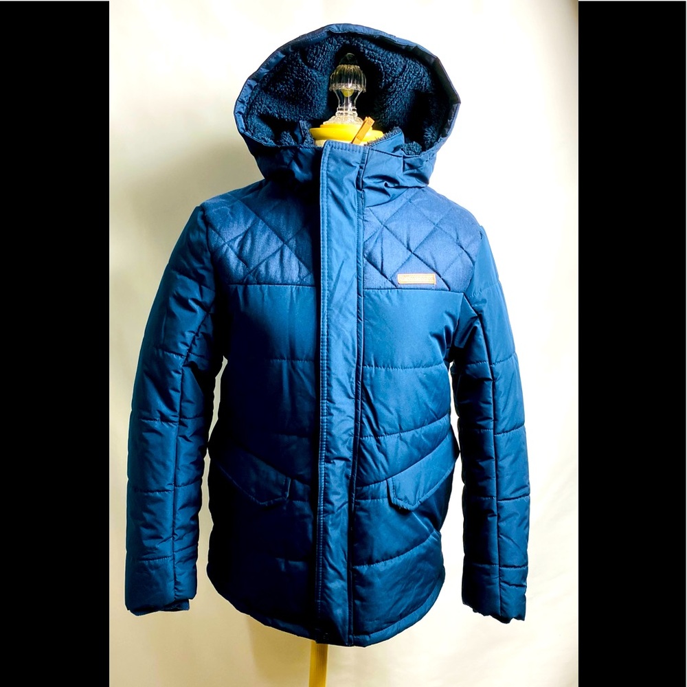 ZEROXPOSUR Women's Winter Quilted  Lined Jacket Hooded size L (14-16) Navy Blue